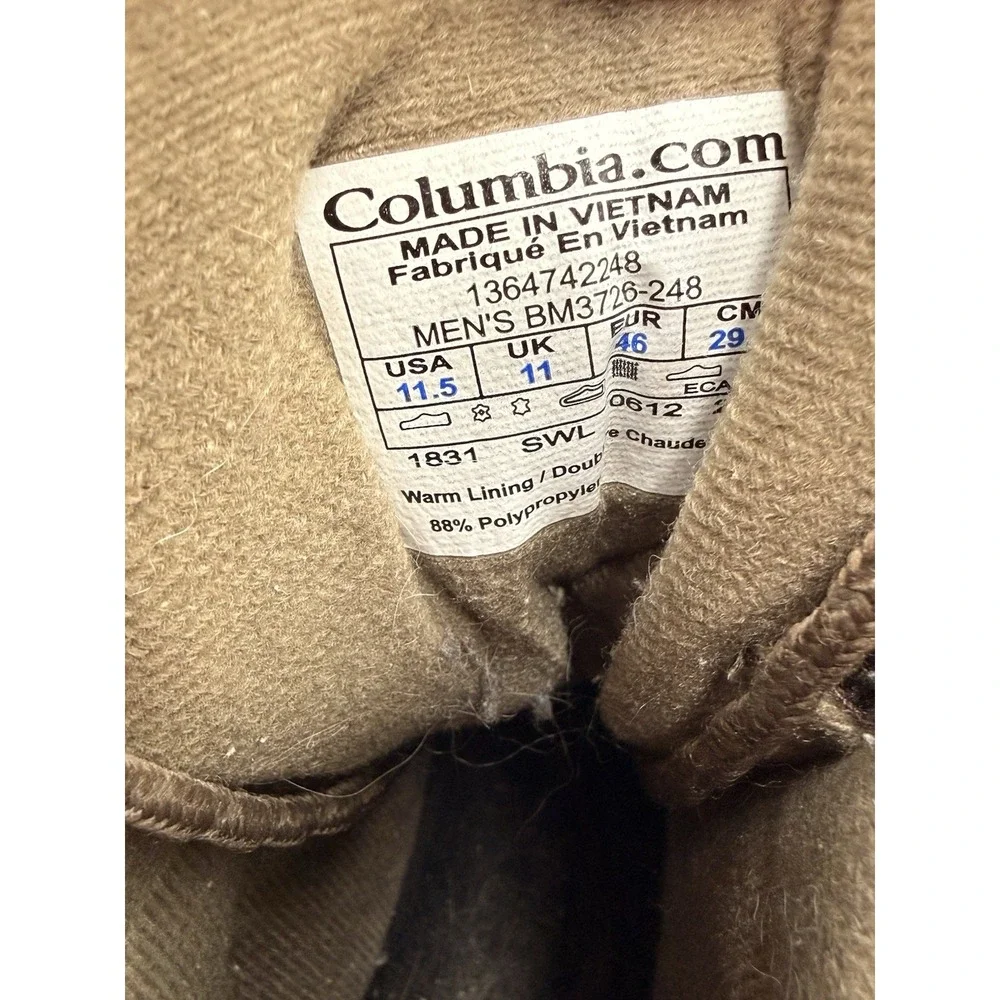 Columbia Omni-Tech BM3726-248 Waterproof 200 Gram Insulated Boots Men 11.5